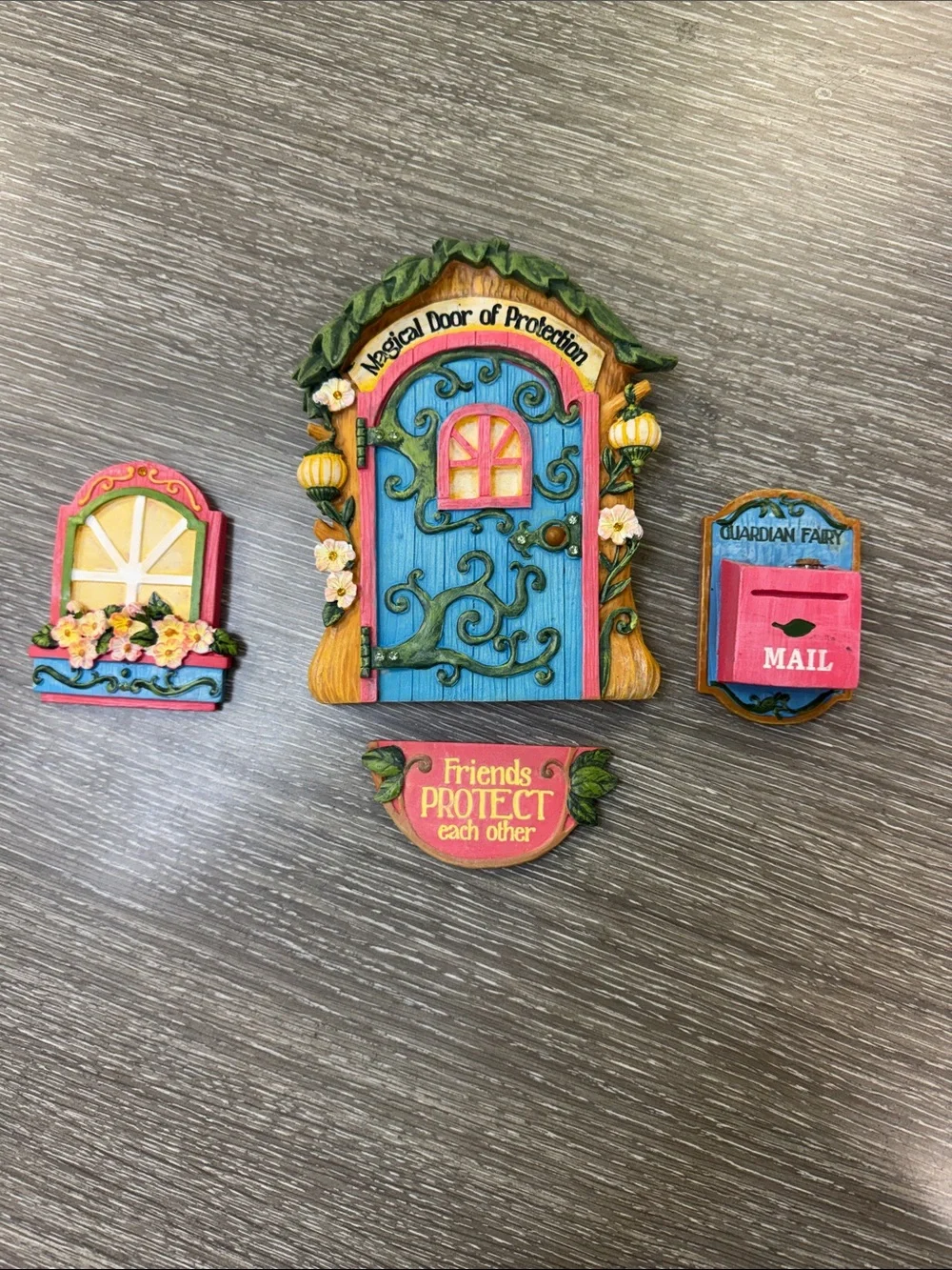 Magical Door of Protection Wall Decor - Blue and Pink Fairy Door Set